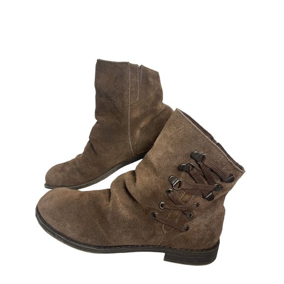 Nine West Vintage American Brown Suede Leather Slouchy Boots 7 M Boho Peasant - Picture 2 of 13